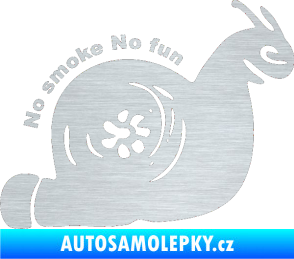 Samolepka Turbo šnek 005 no smoke no fun pravá škrábaný hliník