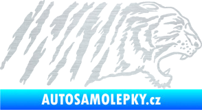 Samolepka Tygr 004 pravá škrábaný hliník