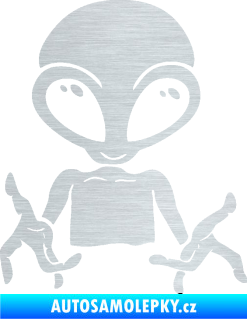 Samolepka UFO 006 pravá škrábaný hliník
