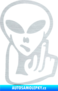 Samolepka UFO 008 pravá škrábaný hliník