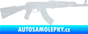 Samolepka Útočná puška AK 47 pravá škrábaný hliník