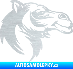 Samolepka Velbloud 004 pravá hlava škrábaný hliník