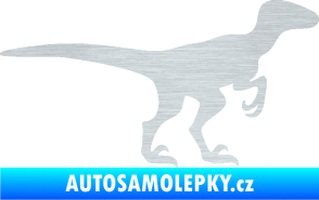 Samolepka Velociraptor 001 pravá škrábaný hliník