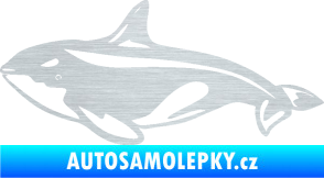 Samolepka Velryba 004 levá škrábaný hliník