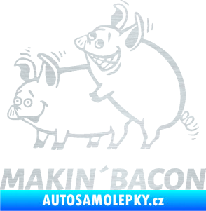 Samolepka Veselá prasátka makin bacon levá škrábaný hliník