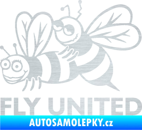 Samolepka Veselé vosy fly united levá škrábaný hliník