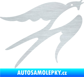 Samolepka Vlaštovka 003 pravá škrábaný hliník