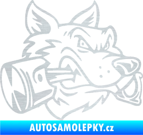 Samolepka Vlk 032 pravá moto s pístem škrábaný hliník