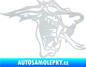 Samolepka Vlk pravá škrábaný hliník