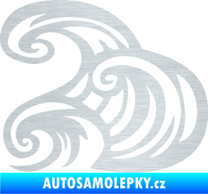 Samolepka Vlny 004 levá moře škrábaný hliník