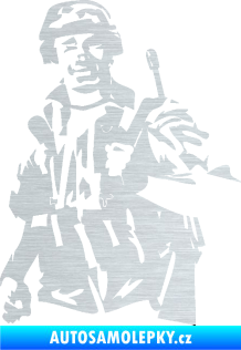 Samolepka Voják 014 levá škrábaný hliník