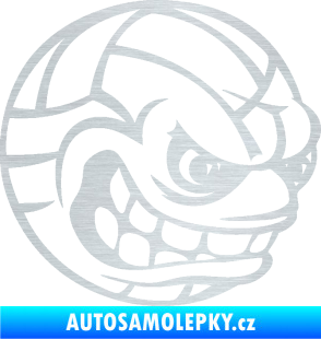 Samolepka Volejbalový míč 001 pravá s obličejem škrábaný hliník