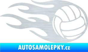 Samolepka Volejbalový míč 002 pravá škrábaný hliník