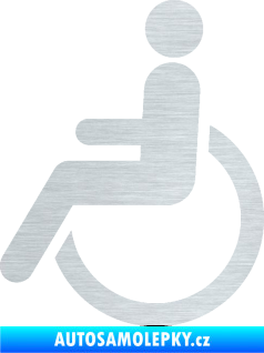 Samolepka Vozíčkář 002 invalida - levá škrábaný hliník