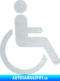Samolepka Vozíčkář 002 invalida - pravá škrábaný hliník