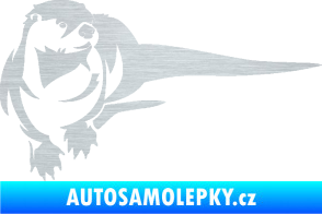Samolepka Vydra 001 pravá škrábaný hliník
