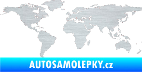 Samolepka World mapa světa škrábaný hliník