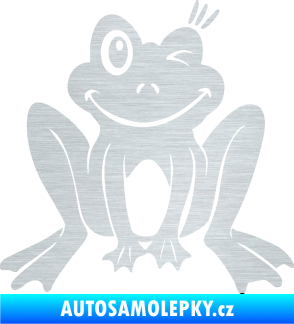 Samolepka Žába 010 pravá mrkající škrábaný hliník
