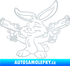 Samolepka Zajíc 005 levá mafián s revolvery škrábaný hliník