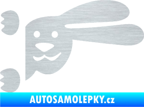 Samolepka Zajíc na bok 001 pravá škrábaný hliník