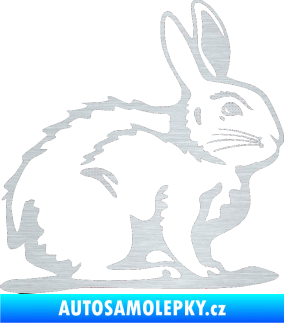 Samolepka Zajíček 001 pravá škrábaný hliník