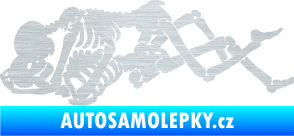 Samolepka Zamilované kostry 001 levá láska až za hrob škrábaný hliník
