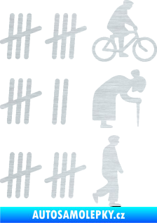 Samolepka Zářezy 002 pravá škrábaný hliník