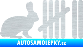 Samolepka Zářezy 003 zajíc škrábaný hliník