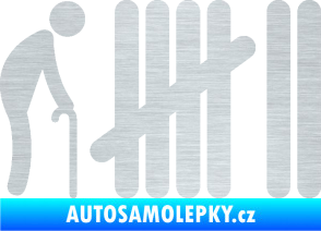 Samolepka Zářezy 005  škrábaný hliník