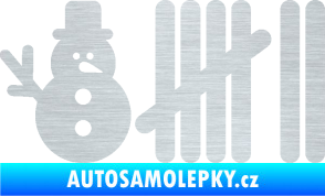 Samolepka Zářezy 006 sněhulák škrábaný hliník