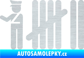 Samolepka Zářezy 007 policajt škrábaný hliník