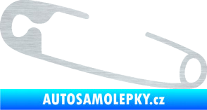 Samolepka Zavírací špendlík 001 levá  škrábaný hliník