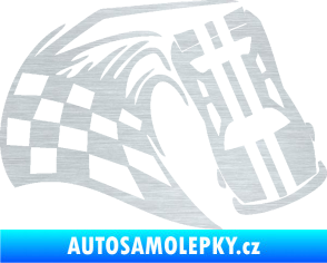 Samolepka Závodní auto 005 pravá škrábaný hliník