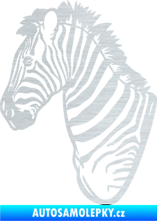 Samolepka Zebra 001 levá hlava škrábaný hliník