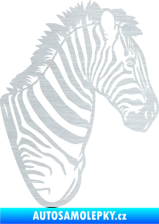 Samolepka Zebra 001 pravá hlava škrábaný hliník