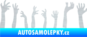 Samolepka Zombie 002 levá mrtví vylézají z hrobu škrábaný hliník
