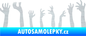 Samolepka Zombie 002 pravá mrtví vylézají z hrobu škrábaný hliník
