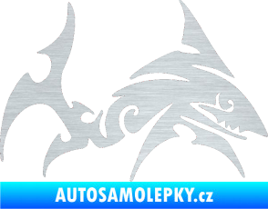 Samolepka Žralok 002 pravá škrábaný hliník