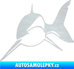 Samolepka Žralok 004 levá škrábaný hliník