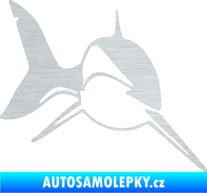 Samolepka Žralok 004 pravá škrábaný hliník