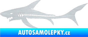 Samolepka Žralok 006 levá škrábaný hliník