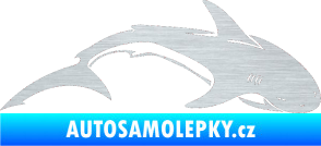 Samolepka Žralok 007 pravá škrábaný hliník