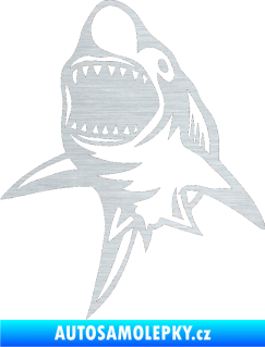 Samolepka Žralok 011 levá škrábaný hliník