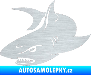 Samolepka Žralok 012 levá škrábaný hliník