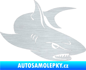 Samolepka Žralok 012 pravá škrábaný hliník