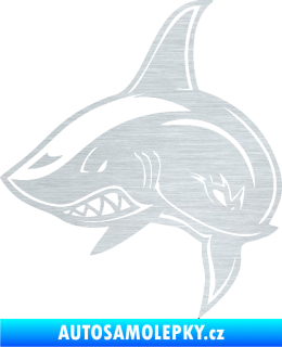 Samolepka Žralok 013 levá škrábaný hliník