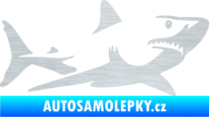 Samolepka Žralok 015 pravá škrábaný hliník
