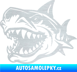 Samolepka Žralok 021 levá škrábaný hliník