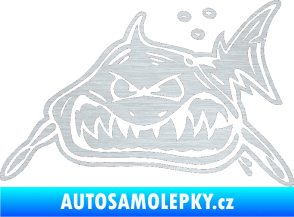 Samolepka Žralok levá škrábaný hliník