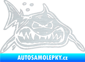 Samolepka Žralok pravá škrábaný hliník